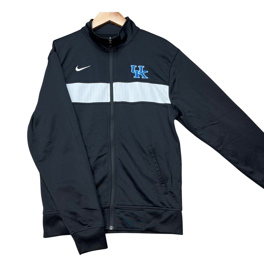 Kentucky Wildcats Nike Track Jacket Mens Small Black Embroidered Full Zip Swoosh